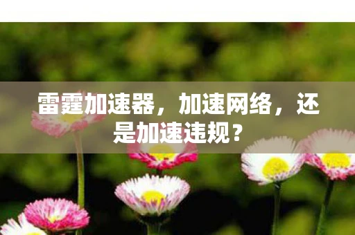 雷霆加速器，加速网络，还是加速违规？
