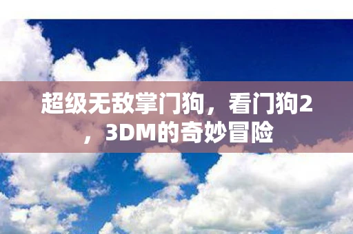 超级无敌掌门狗，看门狗2，3DM的奇妙冒险