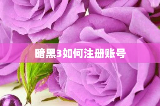 暗黑3如何注册账号