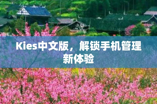 Kies中文版，解锁手机管理新体验