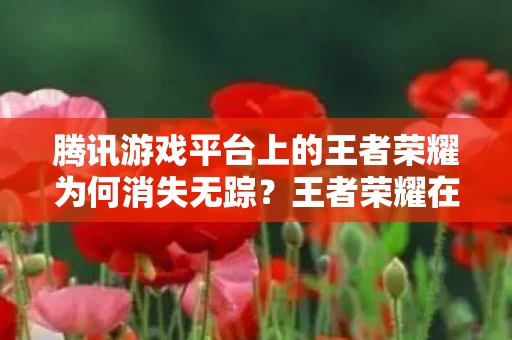腾讯游戏平台上的王者荣耀为何消失无踪图片