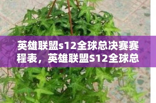 英雄联盟s12全球总决赛赛程表，英雄联盟S12全球总决赛赛程全解析