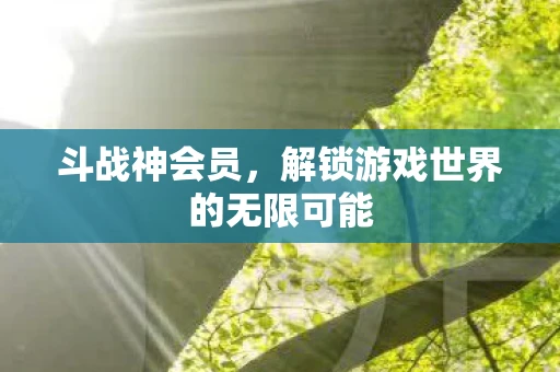 斗战神会员，解锁游戏世界的无限可能