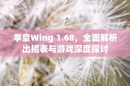 全面解析出招表与游戏深度探讨图片