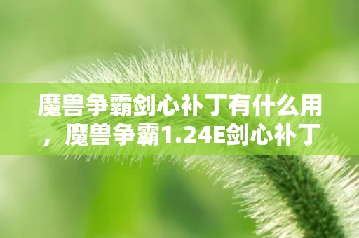 魔兽争霸剑心补丁有什么用，魔兽争霸1.24E剑心补丁，重塑经典，再燃战火