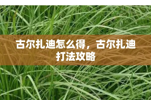 古尔扎迪怎么得，古尔扎迪打法攻略