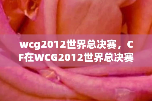 wcg2012世界总决赛，CF在WCG2012世界总决赛中的辉煌时刻