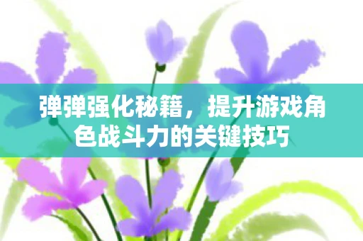 弹弹强化秘籍，提升游戏角色战斗力的关键技巧