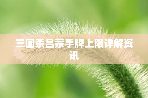 三国杀吕蒙手牌上限详解资讯图片
