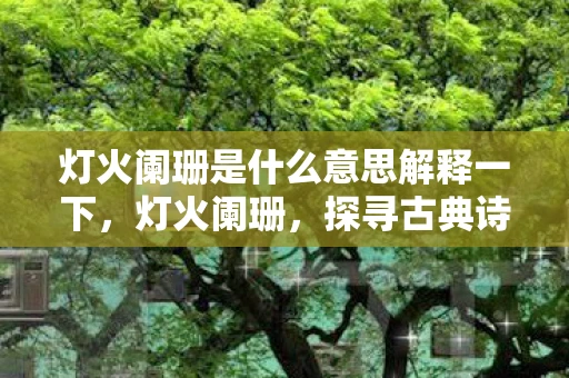 灯火阑珊是什么意思解释一下，灯火阑珊，探寻古典诗词中的意境之美