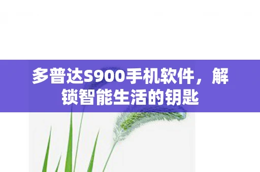 多普达S900手机软件，解锁智能生活的钥匙