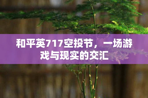 和平英717空投节，一场游戏与现实的交汇