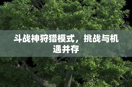 斗战神狩猎模式，挑战与机遇并存