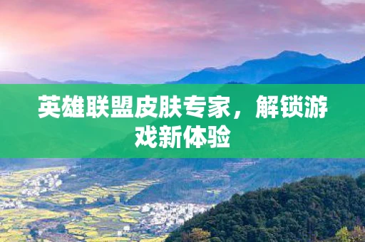 英雄联盟皮肤专家，解锁游戏新体验