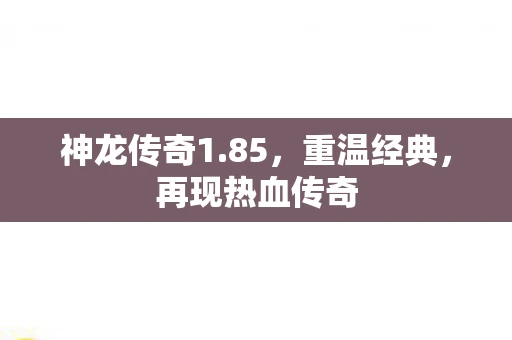 神龙传奇1.85，重温经典，再现热血传奇