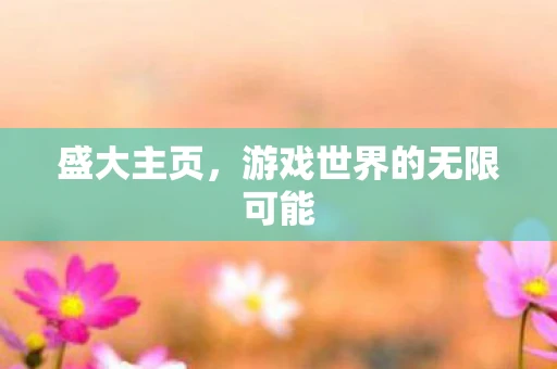 盛大主页，游戏世界的无限可能