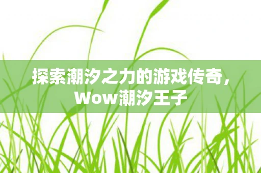探索潮汐之力的游戏传奇，Wow潮汐王子