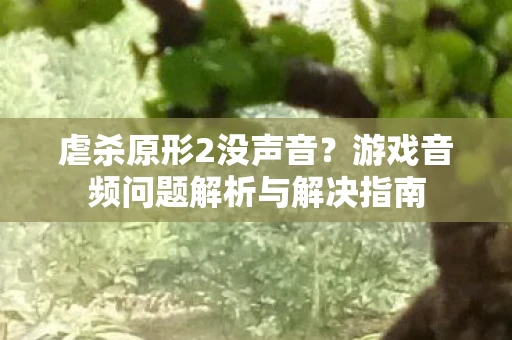 虐杀原形2没声音？游戏音频问题解析与解决指南