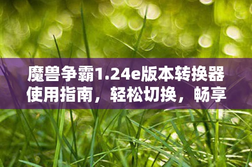 魔兽争霸1.24e版本转换器使用指南，轻松切换，畅享游戏新体验
