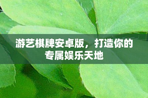 游艺棋牌安卓版，打造你的专属娱乐天地