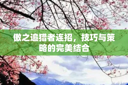 傲之追猎者连招，技巧与策略的完美结合