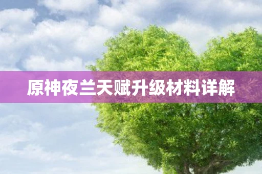 原神夜兰天赋升级材料详解