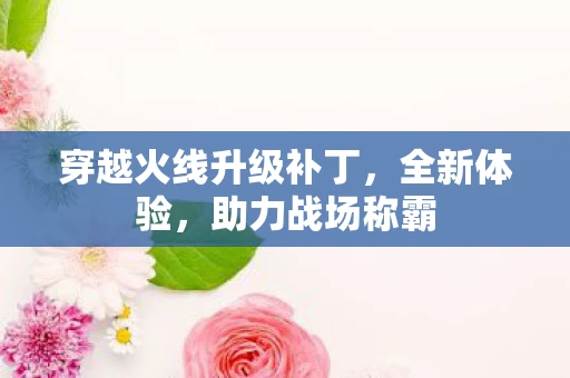 穿越火线升级补丁，全新体验，助力战场称霸