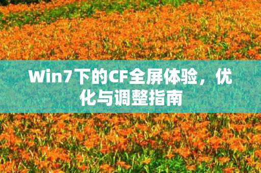 Win7下的CF全屏体验，优化与调整指南