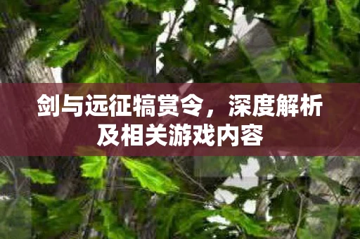 剑与远征犒赏令，深度解析及相关游戏内容