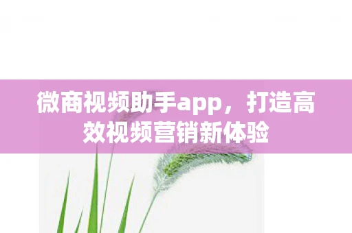 微商视频助手app，打造高效视频营销新体验