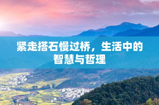 紧走搭石慢过桥，生活中的智慧与哲理