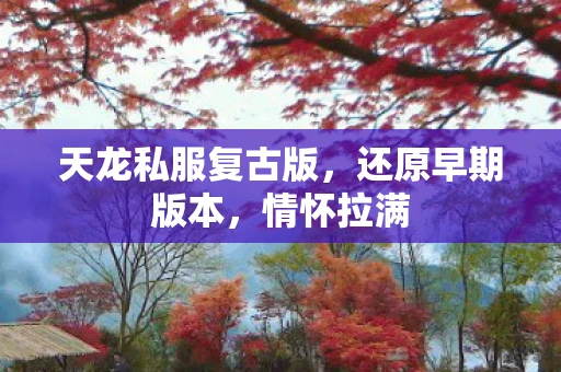 天龙私服复古版，还原早期版本，情怀拉满