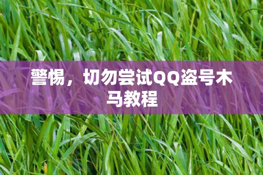 警惕，切勿尝试QQ盗号木马教程