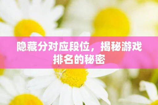 隐藏分对应段位，揭秘游戏排名的秘密