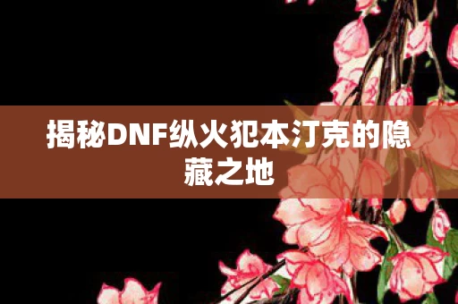 揭秘DNF纵火犯本汀克的隐藏之地图片