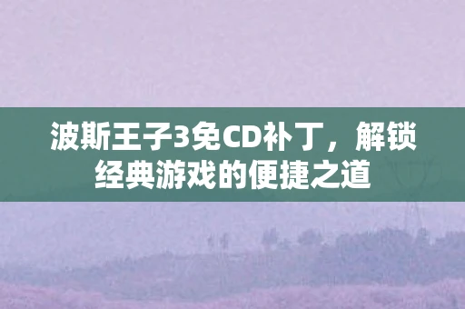 波斯王子3免CD补丁，解锁经典游戏的便捷之道