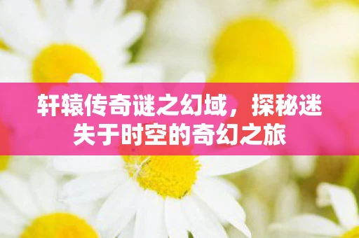 轩辕传奇谜之幻域，探秘迷失于时空的奇幻之旅