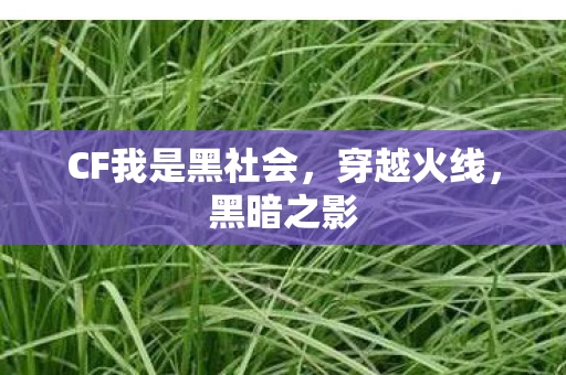 CF我是黑社会，穿越火线，黑暗之影