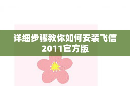 详细步骤教你如何安装飞信2011官方版