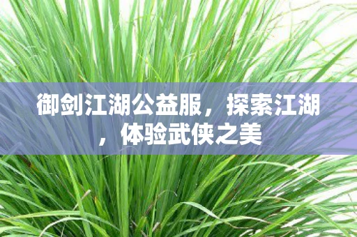 御剑江湖公益服，探索江湖，体验武侠之美