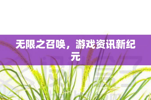 无限之召唤，游戏资讯新纪元