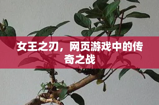 女王之刃，网页游戏中的传奇之战