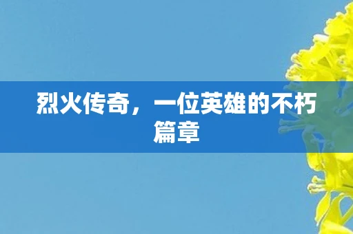 烈火传奇，一位英雄的不朽篇章