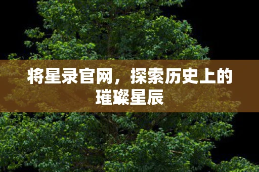 将星录官网，探索历史上的璀璨星辰