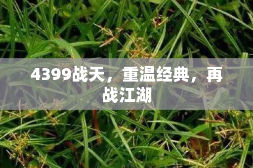 4399战天，重温经典，再战江湖