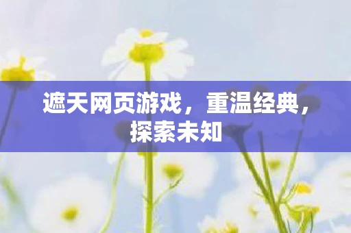 遮天网页游戏，重温经典，探索未知