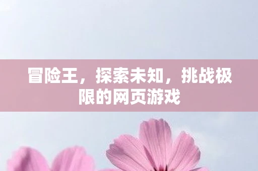 冒险王，探索未知，挑战极限的网页游戏