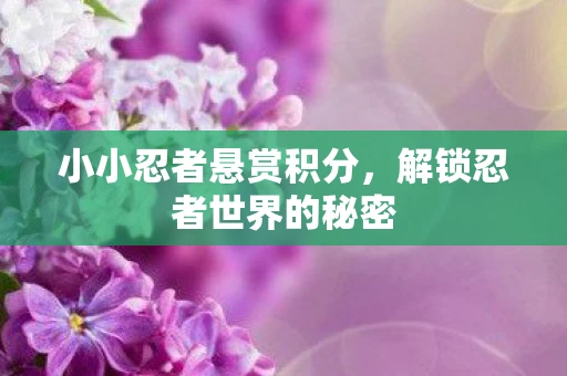 小小忍者悬赏积分，解锁忍者世界的秘密