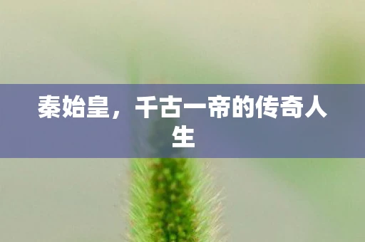 秦始皇，千古一帝的传奇人生