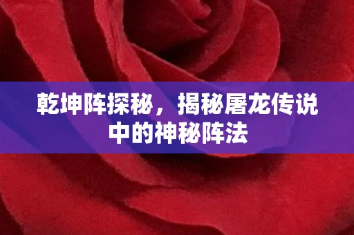 乾坤阵探秘，揭秘屠龙传说中的神秘阵法